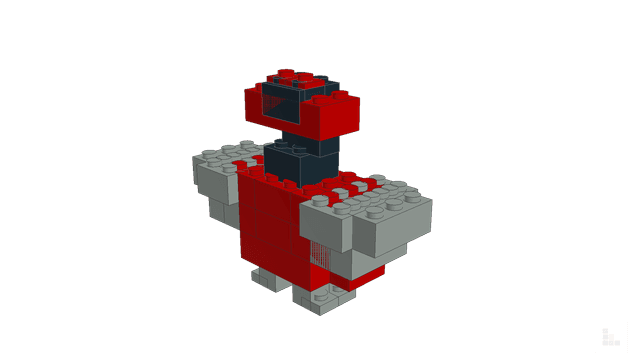 Brick model: Build a red dragon, built in Stackable Studio