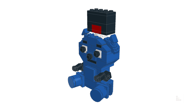 Brick model: Put a hat on the head, built in Stackable Studio