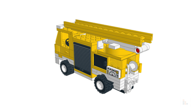 Brick model: Build a fire truck, built in Stackable Studio
