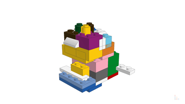 Brick model: Build a dragon, built in Stackable Studio