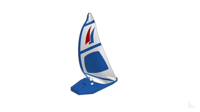 Brick model: Build a blue sails boat, built in Stackable Studio