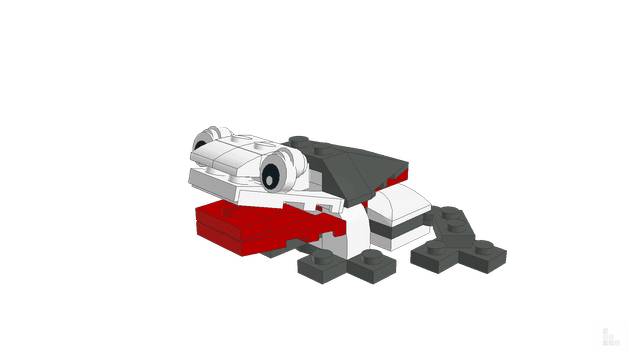 Brick model: Build a frog, built in Stackable Studio