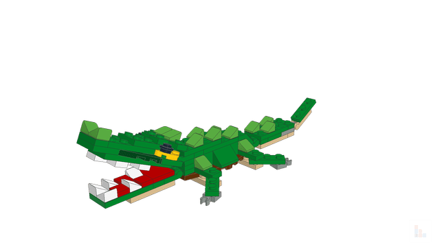 Brick model: Crocodile, built in Stackable Studio