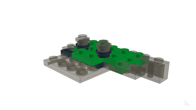 Brick model: Build a frog, built in Stackable Studio