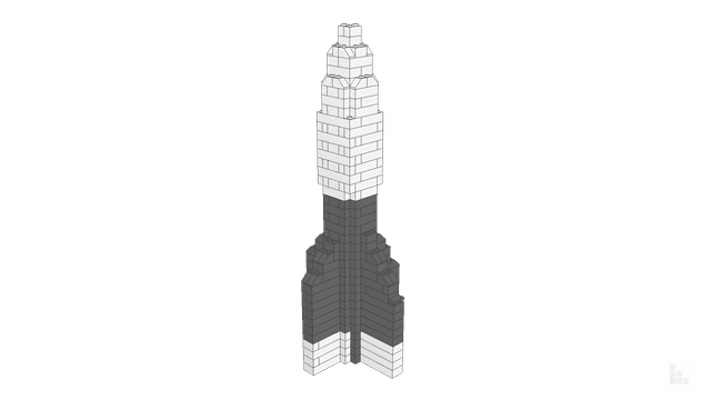 Brick model: space rocket, built in Stackable Studio