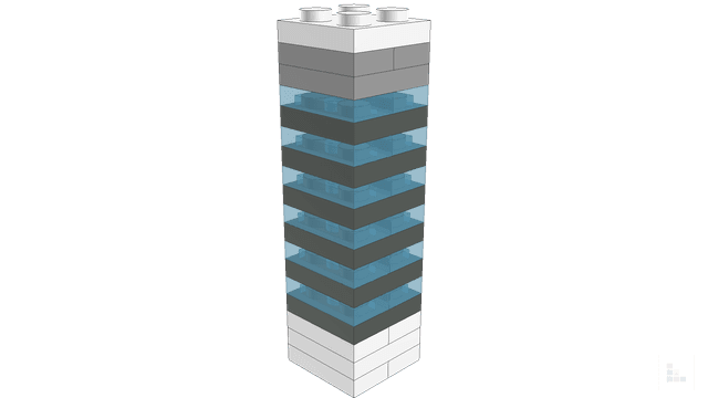 Brick model: futuristic skyscraper, built in Stackable Studio