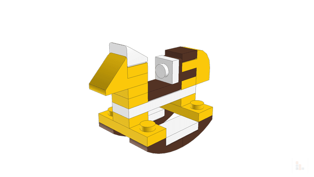 Brick model: Build a horse, built in Stackable Studio
