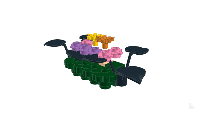 Brick model: Build a bouquet, built in Stackable Studio